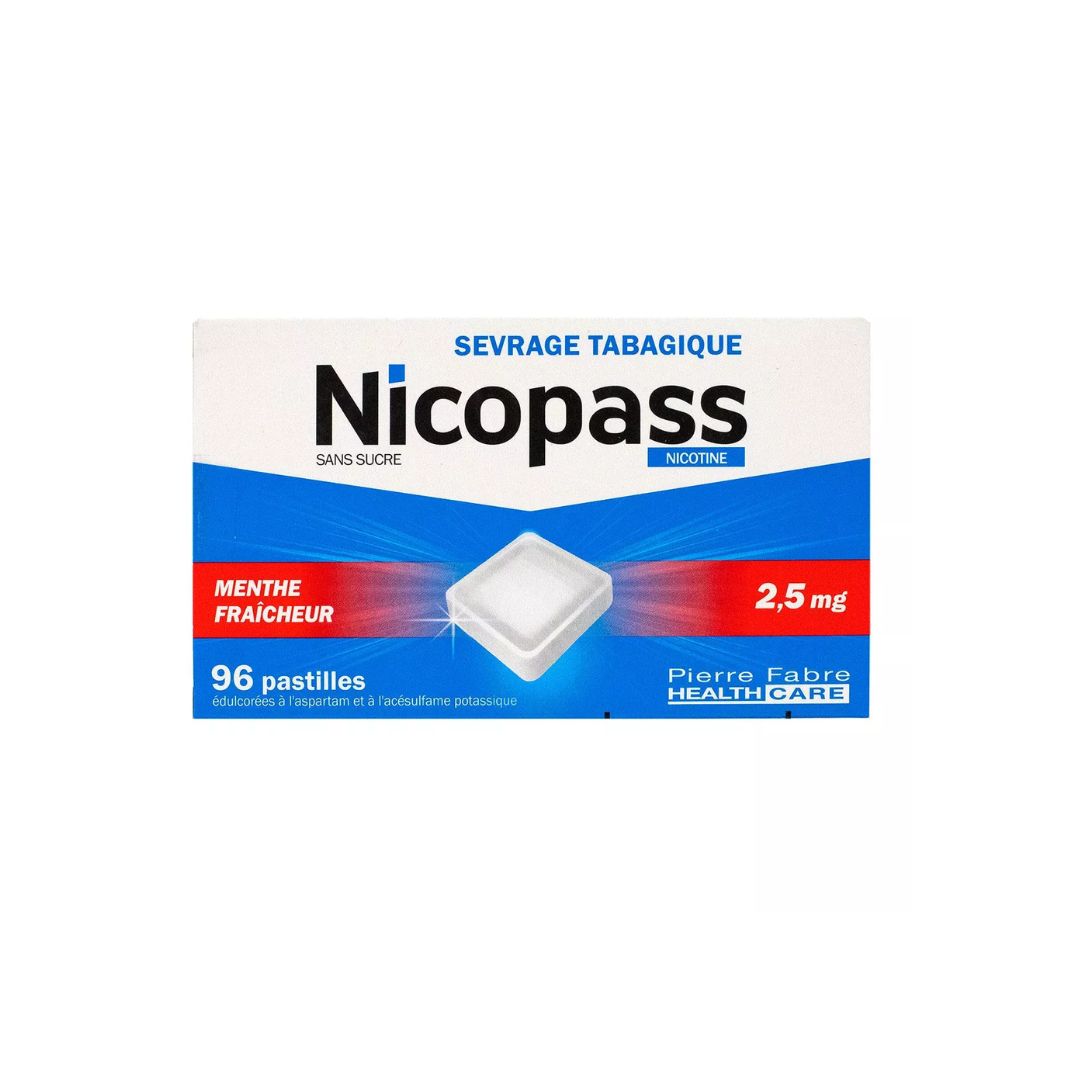 image Nicopass 2,5mg Pastilles sans sucre menthe fraîcheur aide au sevrage tabagique